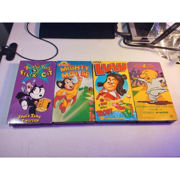 Classic Cartoons VHS Lot- Felix The Cat, Mighty Mouse, Little Lulu, Mr. Magoo - Picture 1 of 6